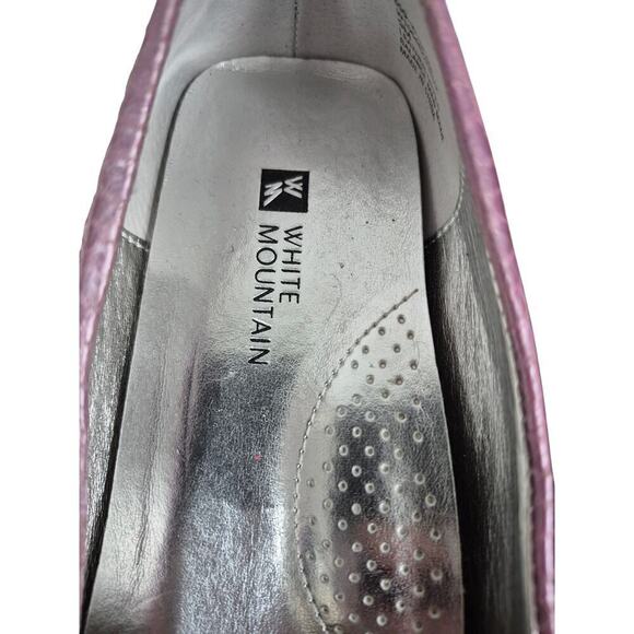 White Mountain Lavender Pink Metallic Embossed Croc Driving Loafers Sz 9 NWOT - Picture 4 of 8